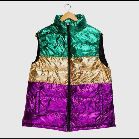 Colorful Women's Sleeveless Puffer Vest - Picture 1 of 2